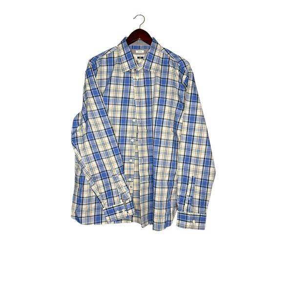 Joseph Abboud Men's Blue Plaid Button Dress Shirt Size XL - Picture 1 of 3